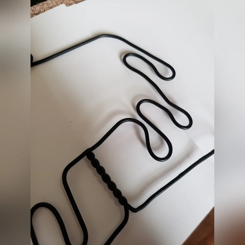 Black Metal Cow Hanging Wall Decor with Wooden Towel Bar